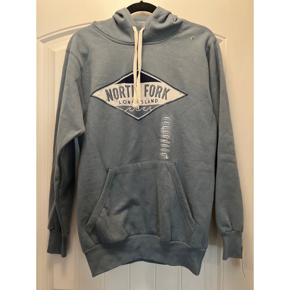 NWT MV Sport Women’s Vintage Fleece Pullover Classic Hoodie Sweatshirt Sz S Blue
